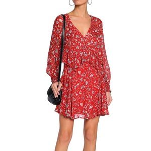 Iro Woman Beaumont Ruffled Floral-Print
Crepon Mini Dress Red